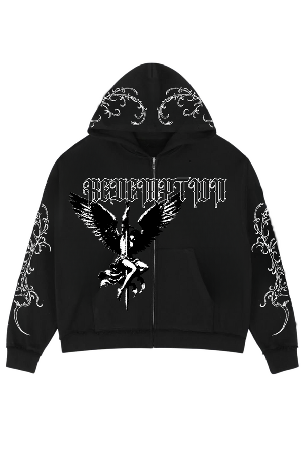 BLACK "HONOR" ZIP UP